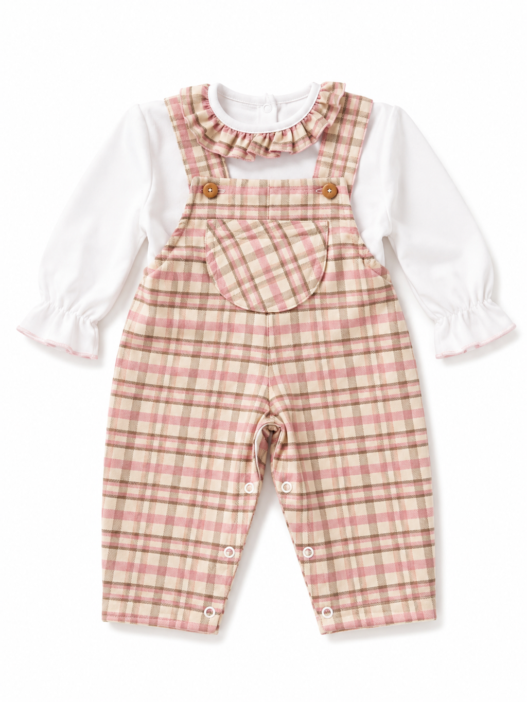 Salopette à carreaux avec chemise