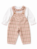 Salopette à carreaux avec chemise