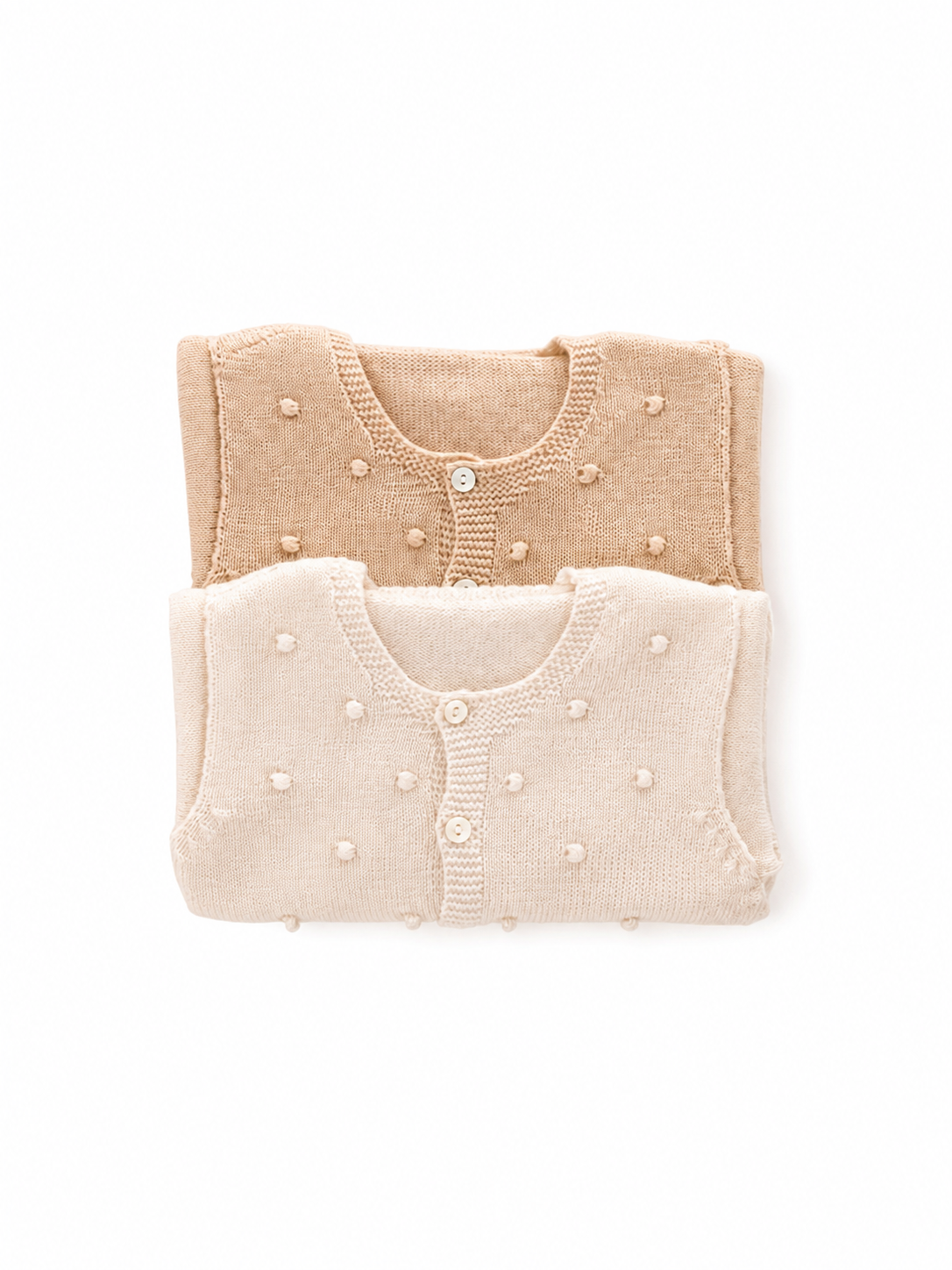 Gilet en maille à pompons