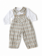 Salopette à carreaux avec chemise