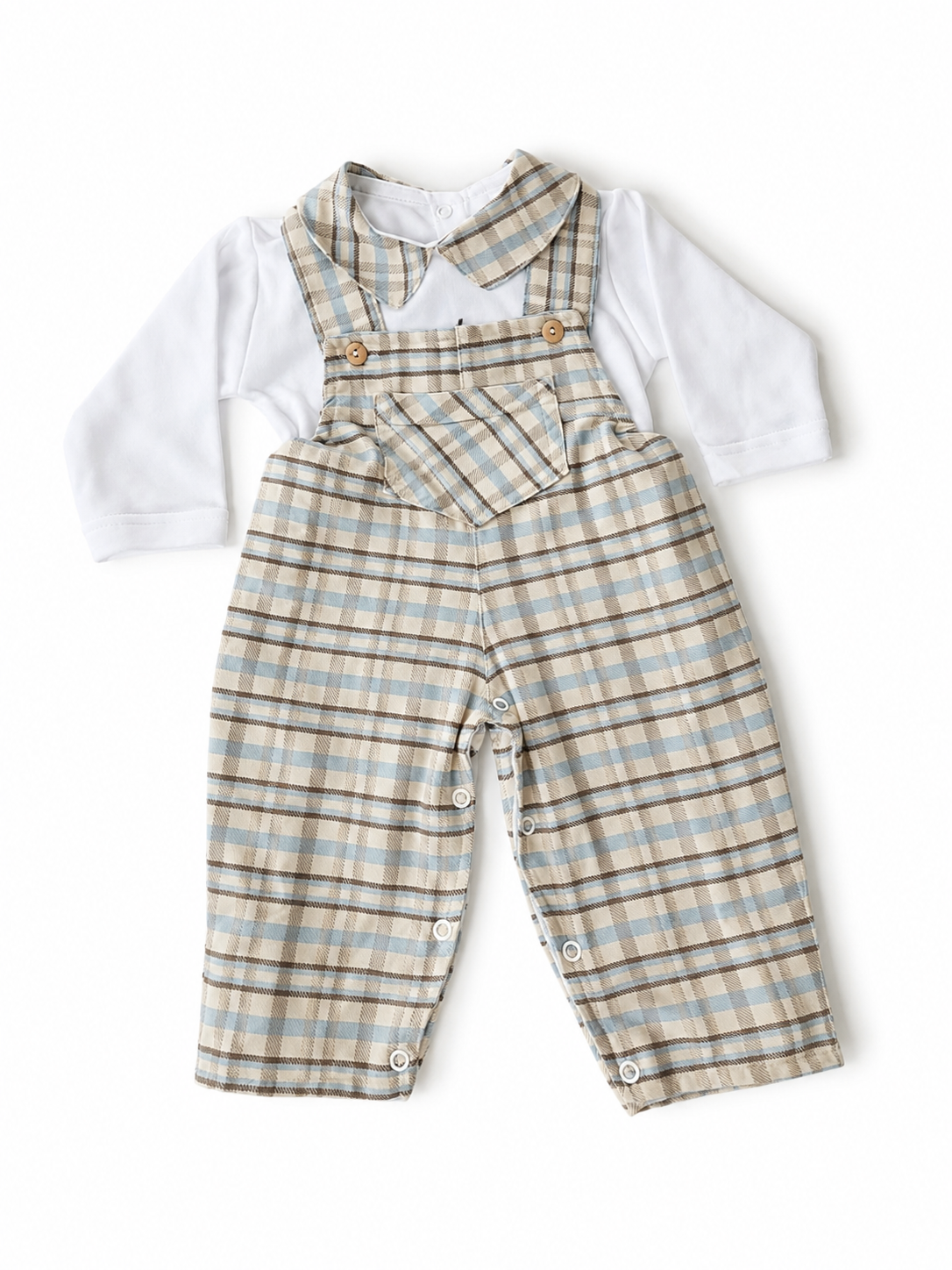 Salopette à carreaux avec chemise