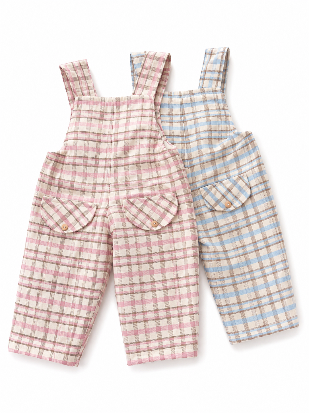 Salopette à carreaux avec chemise