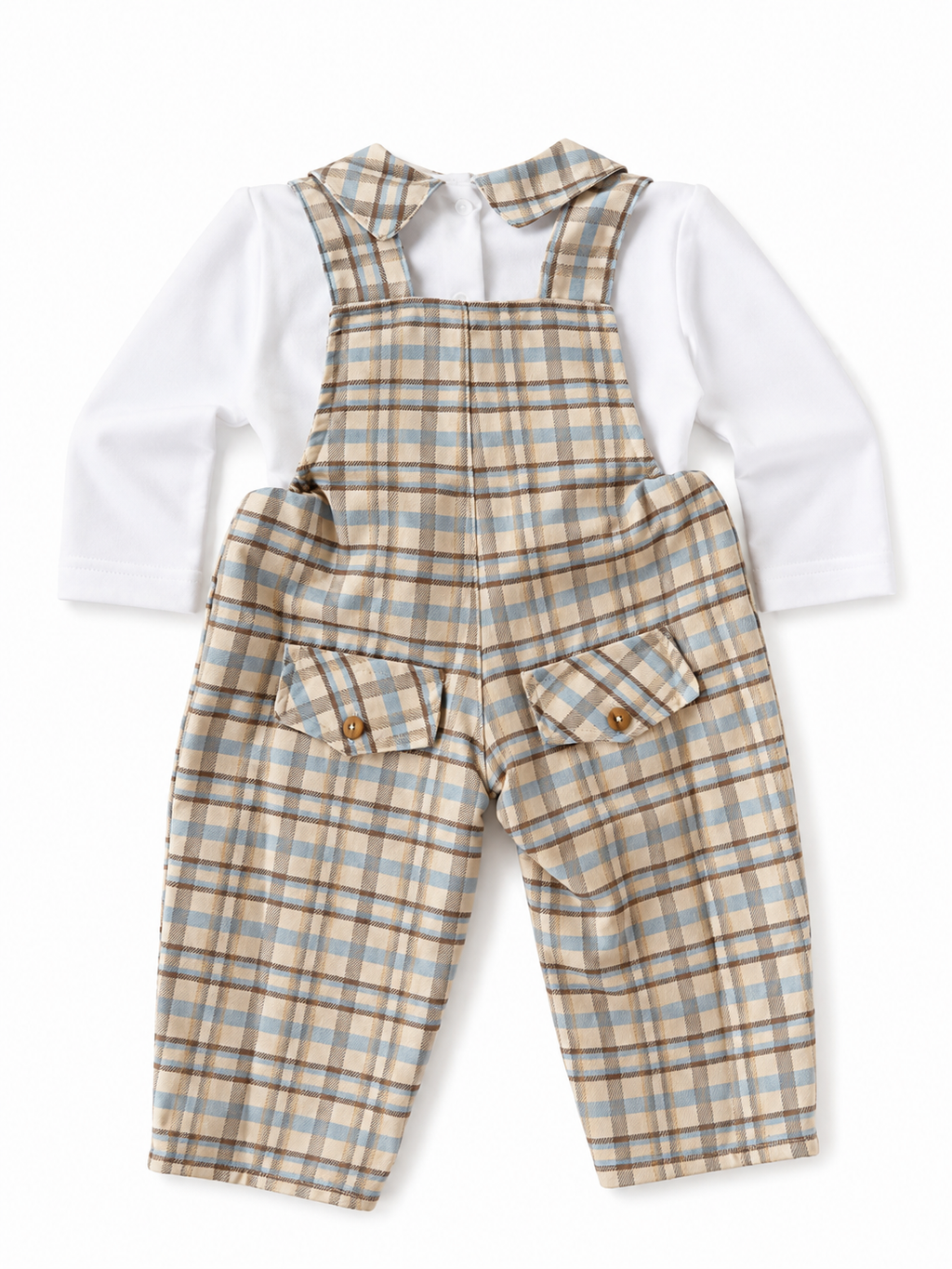 Salopette à carreaux avec chemise