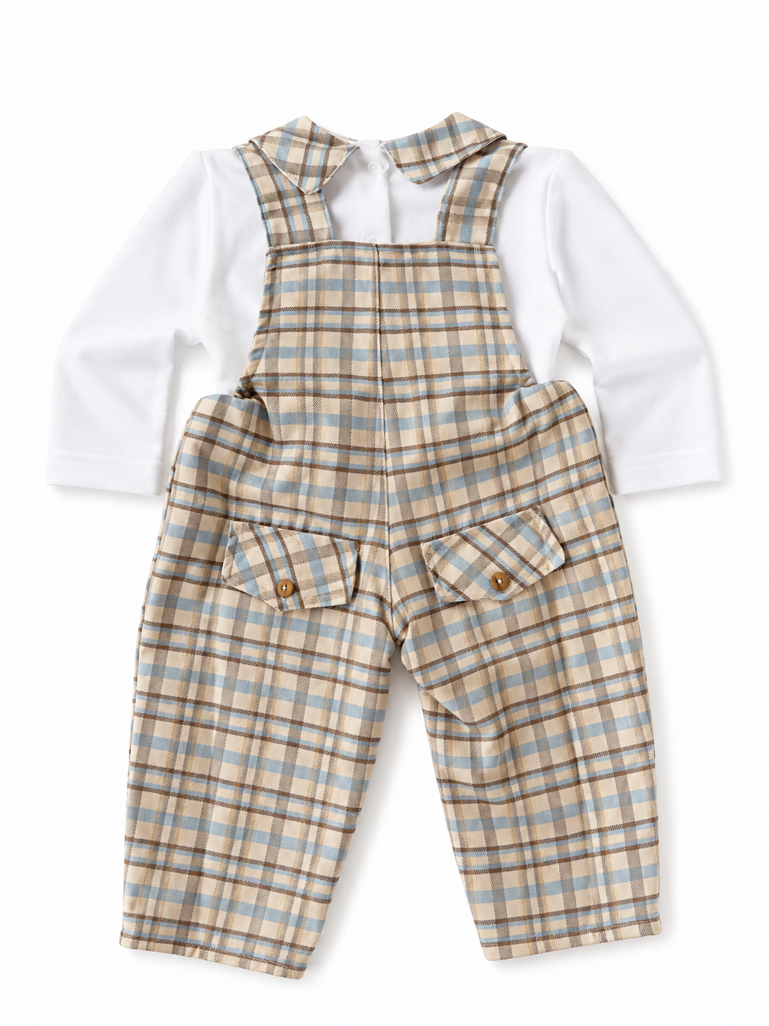 Salopette à carreaux avec chemise