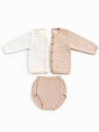 Gilet en maille à pompons