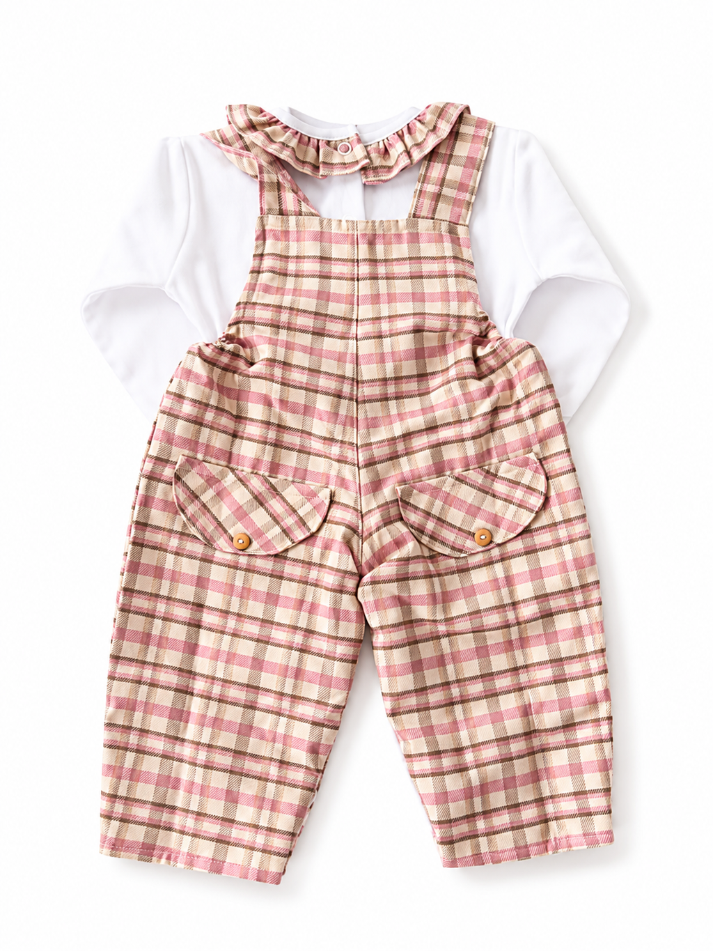 Salopette à carreaux avec chemise